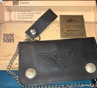 Vintage Camel Joe Buffalo Head Nickel Leather Chain Biker Wallet W  Box Used 