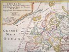 Original 1717 Antique Map Of  Europe Genuine Old Nicolas De Fer Engraved Map