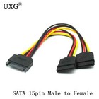 Sata Power 15 Pin Y Splitter Cable Adapter Male To Female For Hdd Hard Drive