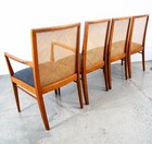 Mid Century Modern Dining Chairs Set 4 Captain Cane High Back Vintage Grey Arm