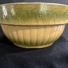 Rare  Antique Yellow Ware With Green Large  Stoneware Crock Bowl 10 75   