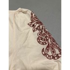 Universal Thread Womens Xs Cream Embroidered Puff Sleeve Crop Top Boho Blouse