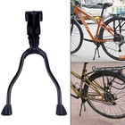 2x Bicycle Double Leg Side Stand Kick Kickstand Bike Support Spring Center Black