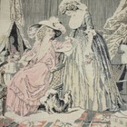 C1778 18th C French Verdure Aubusson Tapestry Wall  Women Dogs Romantic 16 x13 