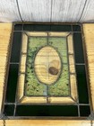 Beautiful Vintage Stained Glass Panel Sun Catcher With Cross  11 5   x14 5   