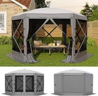 Pop Up Gazebo Tent 12x12 Ft Patio Garden Camping Canopy 6 Sided Sun Shelter