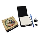 Old English Sheepdog And Flowers Pu Leather Note Paper Holder Dac2179nt4