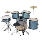 Full Size 5 Piece Black Adult Drum Set With Bass Snare Tom Floor Ride Hi-hat
