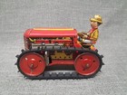Marx Tin Toy Wind Up 5  Climbing Tractor With Driver Tested Works