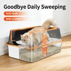 New 2 Pack Xl Stainless Steel Litter Box High Sides Black Open Top Pan