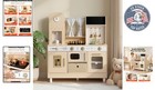 Wooden Play Kitchen Set For Kids Age 3-8 With Realistic Lights   Sounds