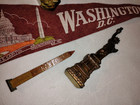 Vintage Washington Dc Lot Pennant Statue Liberty White House Paperweight Wow Set