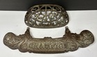 Antique Champion Gas Parlor Stove Top Cover Dome Name Plate Foot Rest Cast Iron