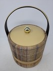 Vintage Georges Briard Ice Bucket Retro Plaid Fabric Mid Century Modern Rare 