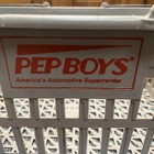 Cart Gray Pep Boys Store Plastic Shopping Hand Basket Wire Handles Collectible