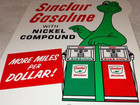 Vintage Sinclair Gasoline W  Dino Dinosaur  gas Pump 12  Metal Gasoline Oil Sign