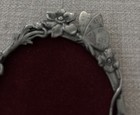 Vintage Elias Fine Pewter Oval Picture Frame Butterfly Flowers Art Nouveau