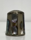 Vintage Sterling Silver Thimble With Abalone Inlay     Rustic Artisan Craft