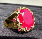 14k Yellow Gold With Natural Ruby Gemstone 14k Solid Yellow Gold Ring For Men s
