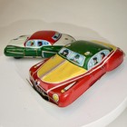Vintage 1950s Japan Tin Litho Friction Toy Car Lot Of 2
