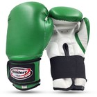 Green Vinyl Boxing Gloves Men Heavy Bag Sparring Muay Thai Mma Gloves With Logo