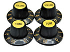 Black W  Gold Witch Hat Knobs 2 Volume 2 Tone 18 Spline