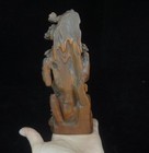 Rare Old Chinese Hand Carving Guanyin Buddha Boxwood Figurine Seated Statue