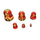 Matryoshka Russian Nesting Dolls 6 Piece Set Black Red Green Floral