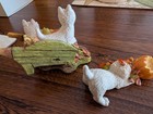 Set Of 2 Peakdale England Westie Dogs  Fall Figurines W wheelbarrow   Pumpkins