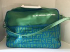 Vintage El Al Israel Airlines Shoulder Strap Travel Bag Green Blue