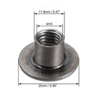 30pcs M10x25x1 6mm Brad Hole Tee Nut Carbon Steel Round Base Screw-in T-nut