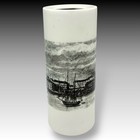 Arabia Finland Helsinki Helsingfors 7 25-inch Cylinder Vase     Black   White Rare