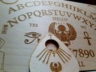 Large Wooden Ouija Board   Planchette W  Ancient Egyptian Symbols Engraved Wood