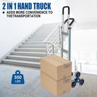 2 In 1 Stair Climbing Hand Truck Heavy Duty 650lbs Aluminum Cart Dolly W  Wheels