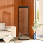 Xbrand 68 In H Freestanding Modern Waterfall Fountain Alu-1499-bk-combo