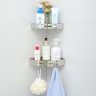 Corner Shower Caddy 2 Pack  Wall Mounted Bathroom Shelf With Adhesive  Drill    