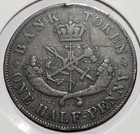 1850 Bank Of Upper Canada One Half Penny Token - Free Shipping 