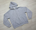 Vintage 80s Blank Hoodie Sweatshirt  m  Cotton Full Zip Gray Ykk Distressed