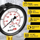 Water Well Pump Liquid Filled Side Lower Mount Pressure Gauge 0 To 100 Psi