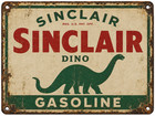 Vintage Look Sinclair Oil Gas Sign - 10x14 Pvc With Holes For Hanging