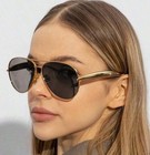 New Stylish Aviator Sunglasses     Gold Frame W  Black Or Champagne Lenses