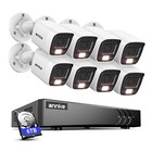 Annke 5mp Lite 8ch Dvr 1080p Color Night Security Camera System Human Detection