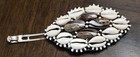 3    Cowrie Shell Beaded Pin Multicolor Brooch Nautical Decor Handmade