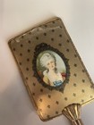 Vintage 13    Brass Hand Mirror With Victorian Image On Back  Some Peeling See Pic