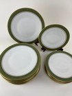 Franciscan Antique Green Dinner   Salad Plates 17pc Set Usa Mint Nos Gold Trim