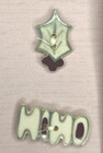 Vintage Creative Uniques Ceramic Folk Art   Christmas Themed Buttons Set Of 5