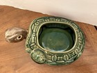 Vintage Green Brown Turtle Planter With Baby Ceramic Peoples Republic China
