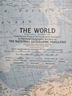Antique World Map By National Geographic Atlas Plate 2 Nov 1960  19  25in 