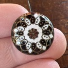 2 Small Antique Enamel  Metal Brass Buttons