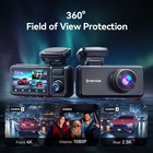 Redtiger F17 Elite 3 Channel Dash Cam 4k 2 5k 1080p hardwire Kit 128gb Card gps